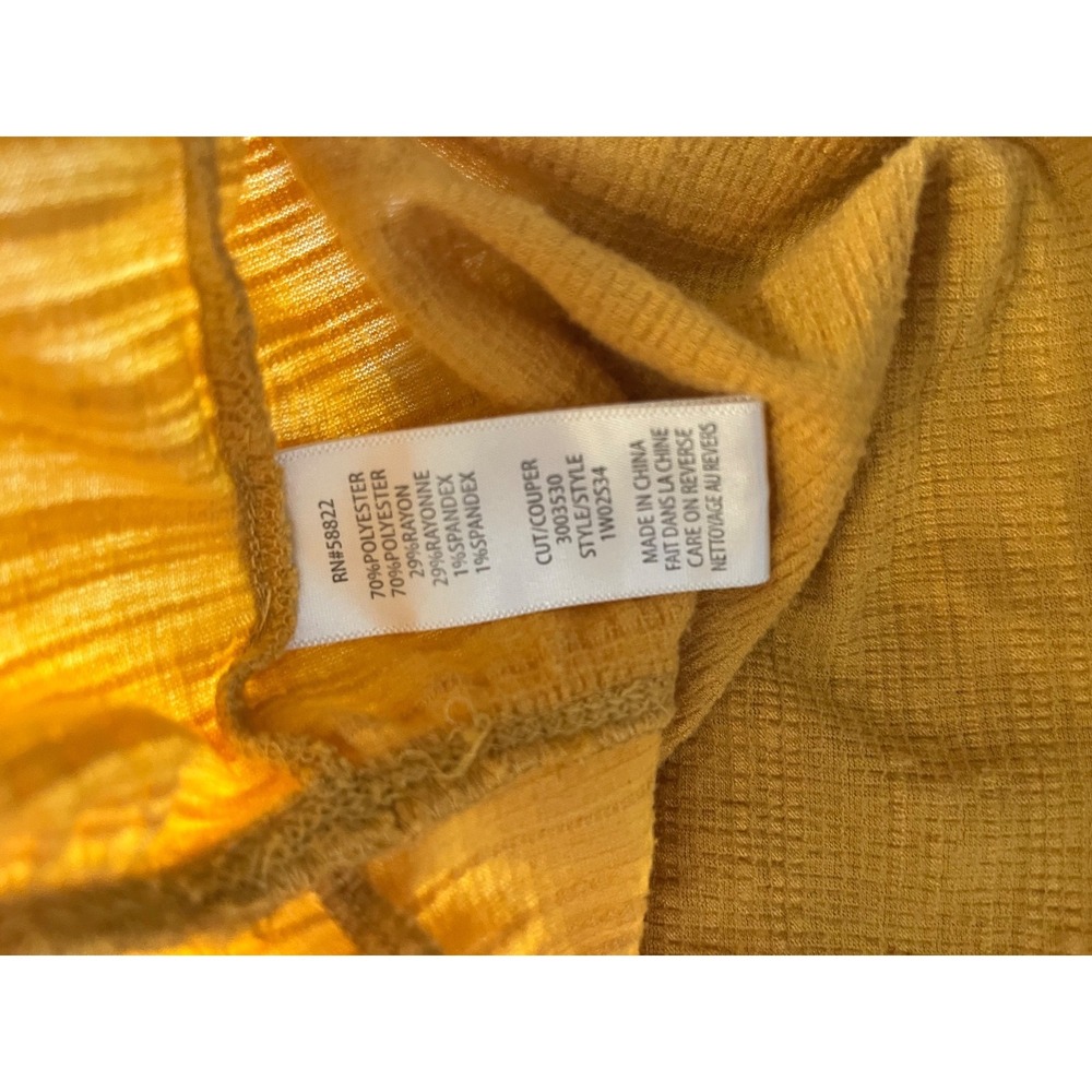 Boho Cottagecore Babydoll Peplum Tank Top Goldenrod Ruffle Crinkle Sleeveless XL - Picture 6 of 7